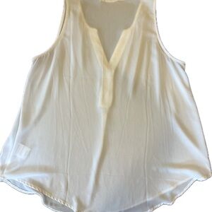 Lush White V-Neck Flowy Women’s Blouse